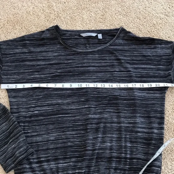 Athleta small black midi dress with ruched sides - Picture 6 of 8